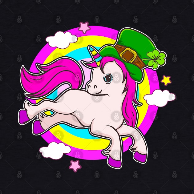 St Patricks Day Unicorn Leprechaun by E